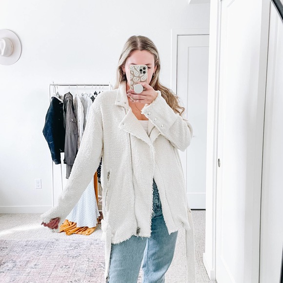 IRO Cream Jacket Dorthea Tweed Moto Jacket - Picture 6 of 16